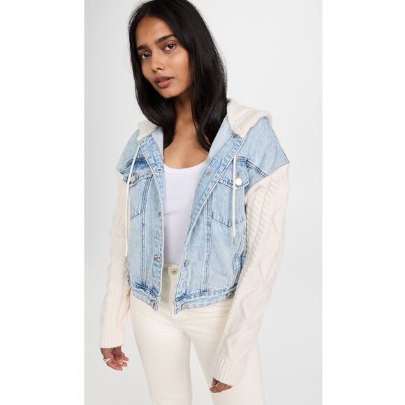 Blank NYC Denim and Knit Mixed Media Denim Jacket Size M - Picture 8 of 13